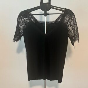 Womens VICI Black Lace Sleeve Blouse Women’s Size M Elegant Evening Top
